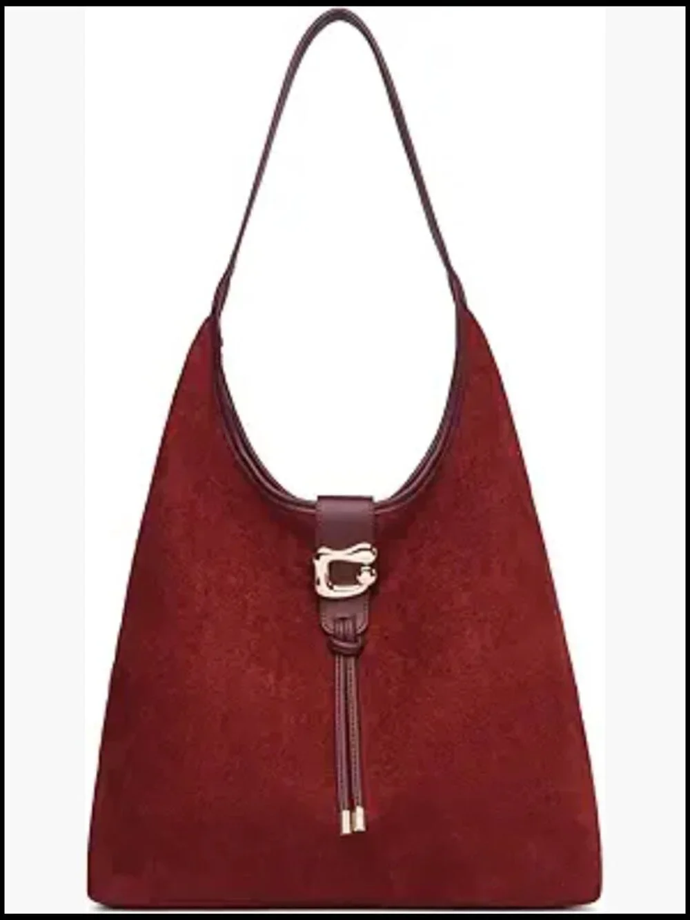 Slouchy Faux Suede Hobo Tote Bag Large Capacity Lightweight Chic Shoulder Purse